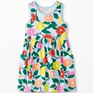 Hanna Andersson Girls Size 4T Fruit Print Sleeveless Play Dress EUC